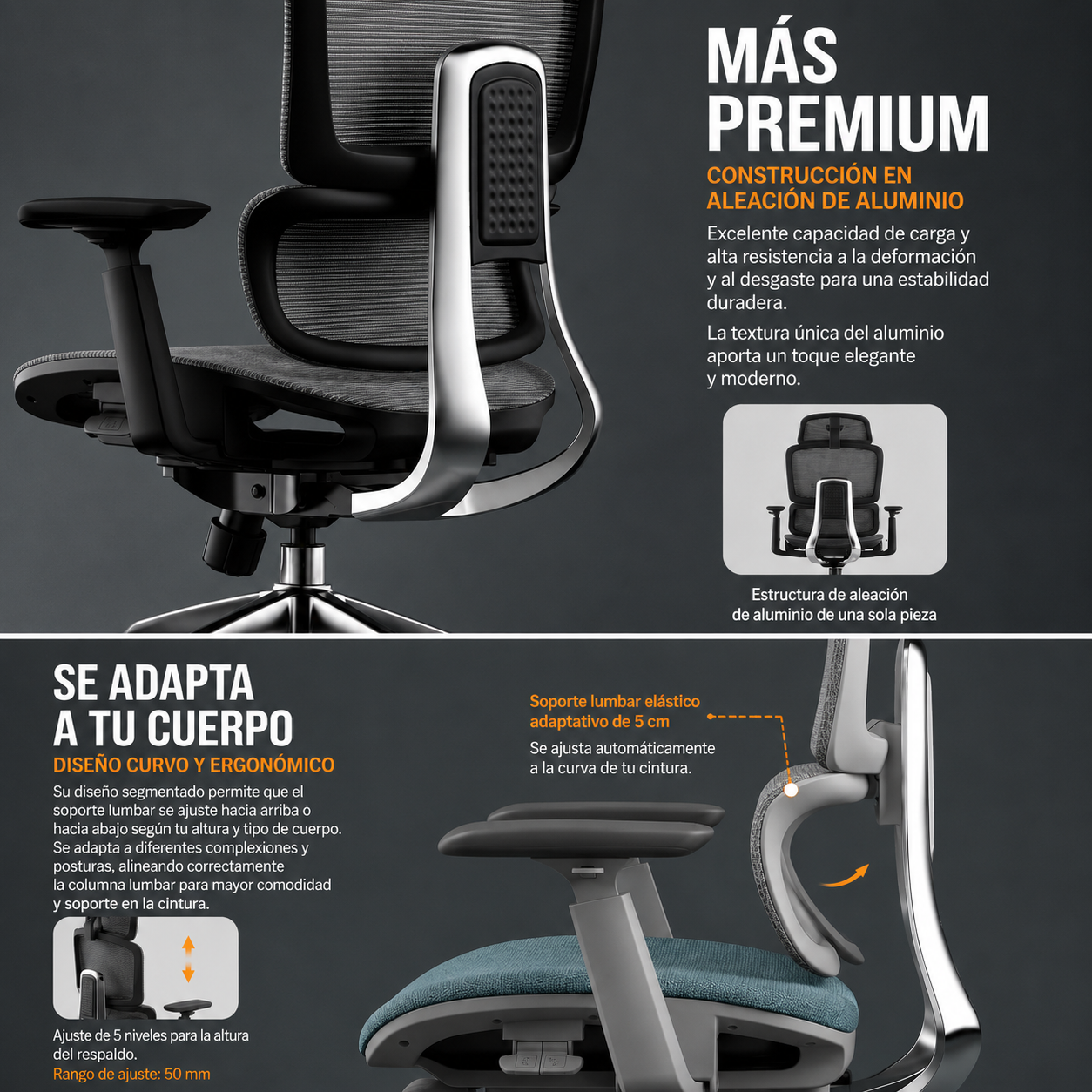 💺 Vaseat Executive Director™ | Silla Ergonómica Ejecutiva con Reposapiés y Soporte Lumbar Inteligente