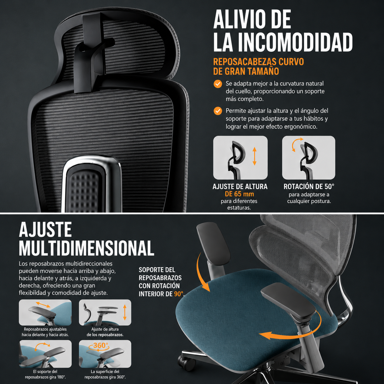 💺 Vaseat Executive Director™ | Silla Ergonómica Ejecutiva con Reposapiés y Soporte Lumbar Inteligente